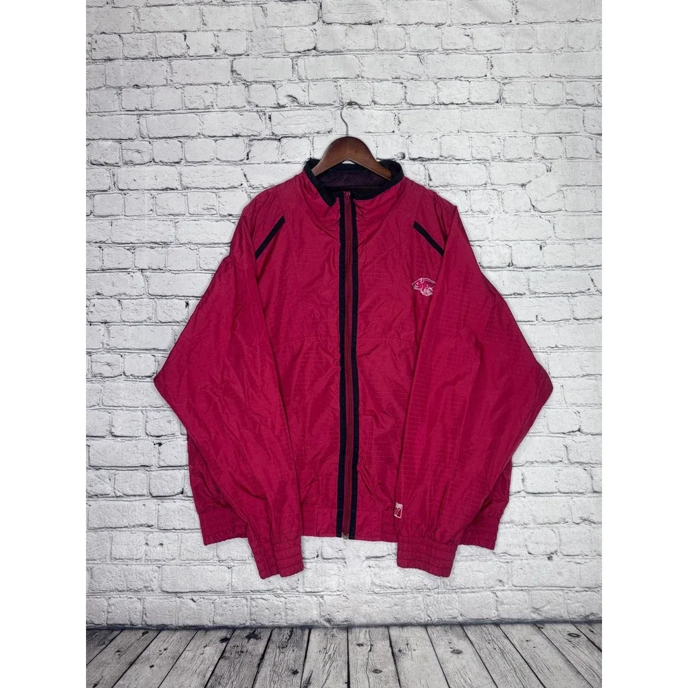 LOGO‎ 7 Arkansas Razorbacks Track Jacket Windbreaker Mens XXL Red